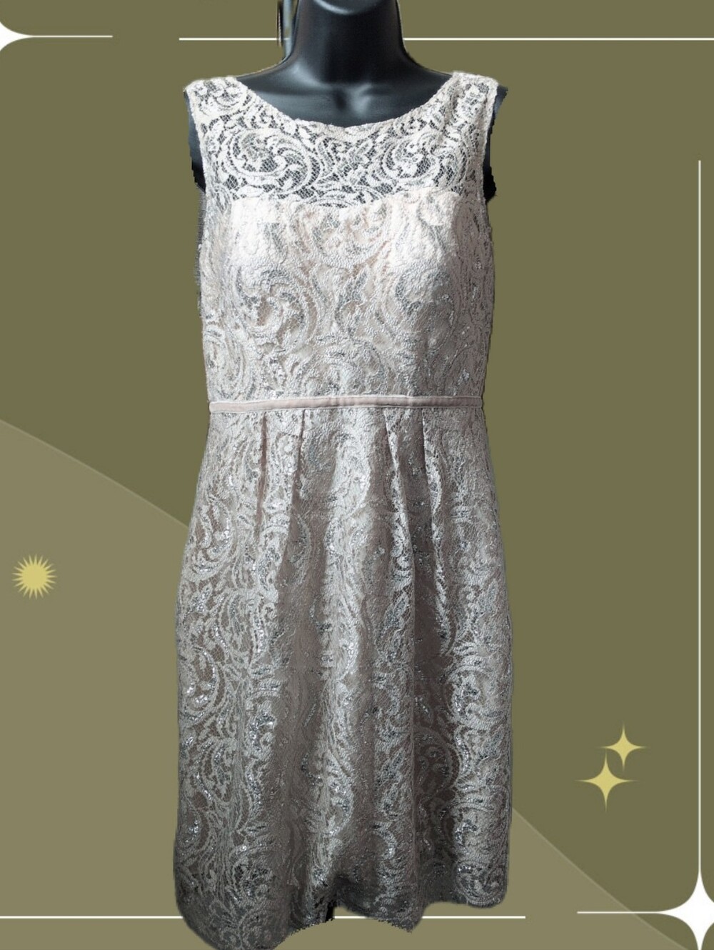 ✨Jenny Yoo BHLDN Harlow metallic lace dress Size 2